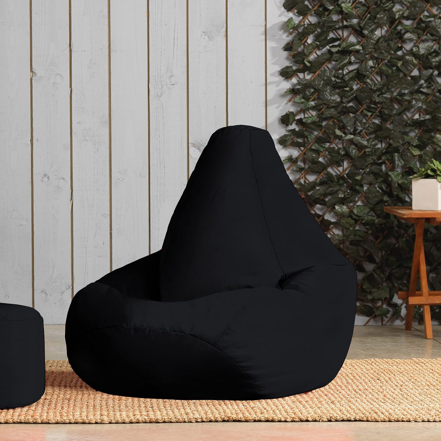 Bean Bag Bazaar High Back Bean Bag Chair - Black, 118cm x 70cm - Water Resistant Garden or Indoor Gamer BeanBag