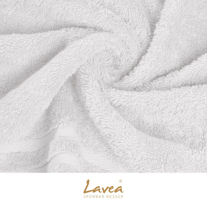 Lavea Set of 10 Flannels 30 x 30 cm, 100% Cotton Terry Cloth 500 g/m², Guest Towels and Small Wash Cloths, Easy Care 60 °C, Terry Cloth Series Elena