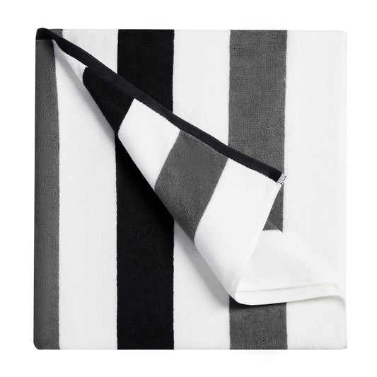 Bornbay Cotton Oversized Beach Towel - Extra Large 40"X70" Plush Thick Mens Beach Towel, XL Fluffy Stripe Gray Pool Towels for Adults Mens Women