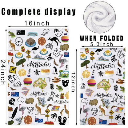 MYSOMY Australia Kitchen Towel Australian Kitchen Decor Australia Themed Gifts Australian Dish Towel Australia Housewarming Gift (Australia UK)