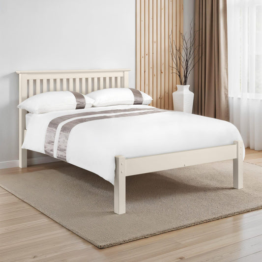 Julian Bowen Barcelona Low Foot End Bed, Stone White, Double
