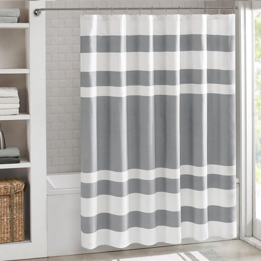 Madison Park Shower Curtain, Grey, 108x72