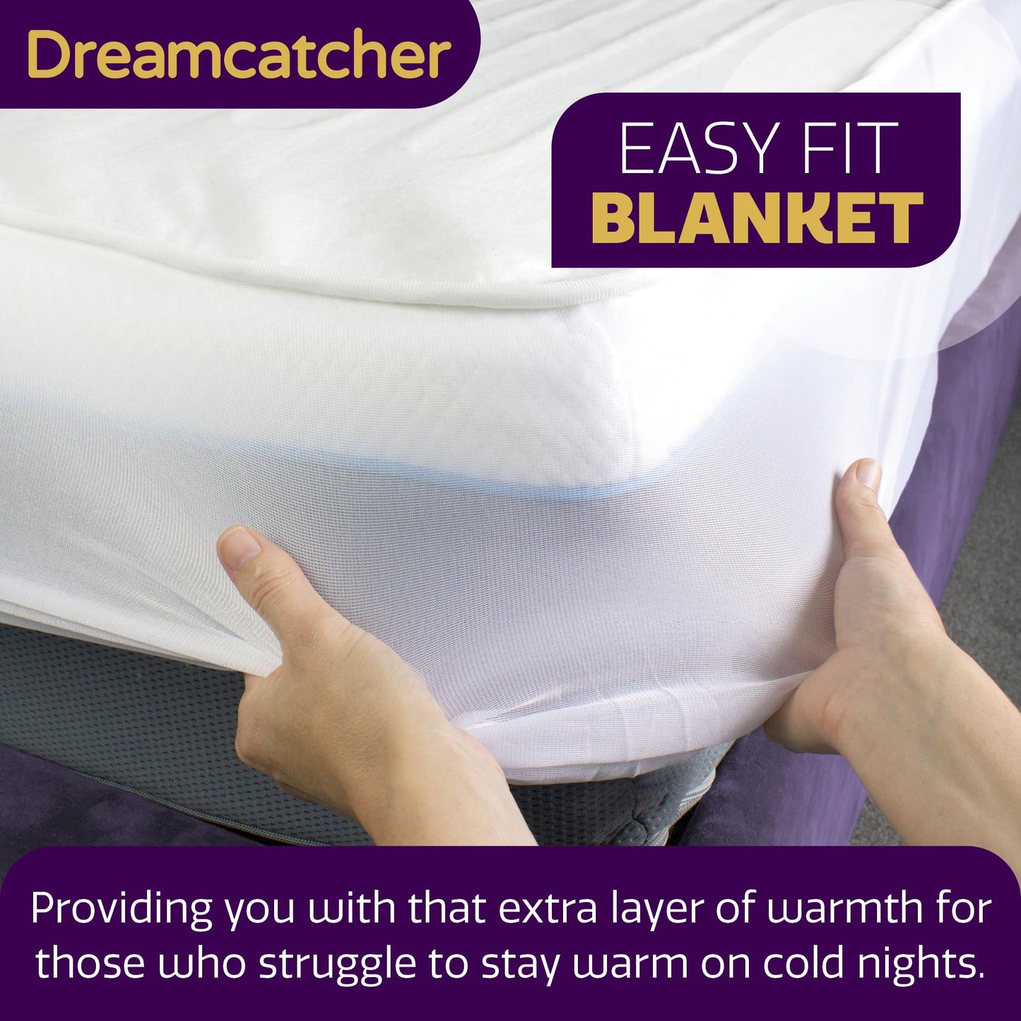 Dreamcatcher Superking Electric Blanket 203 x 182cm, Soft Polyester Electric Blanket Fitted Underblanket Mattress Cover, 3x Heat Settings, 2x