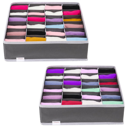 Anayra Drawer Organiser Divider - Foldable Storage Bins for Socks, Tie, Shirts - Collapsible Drawer Organisers for Home/Office