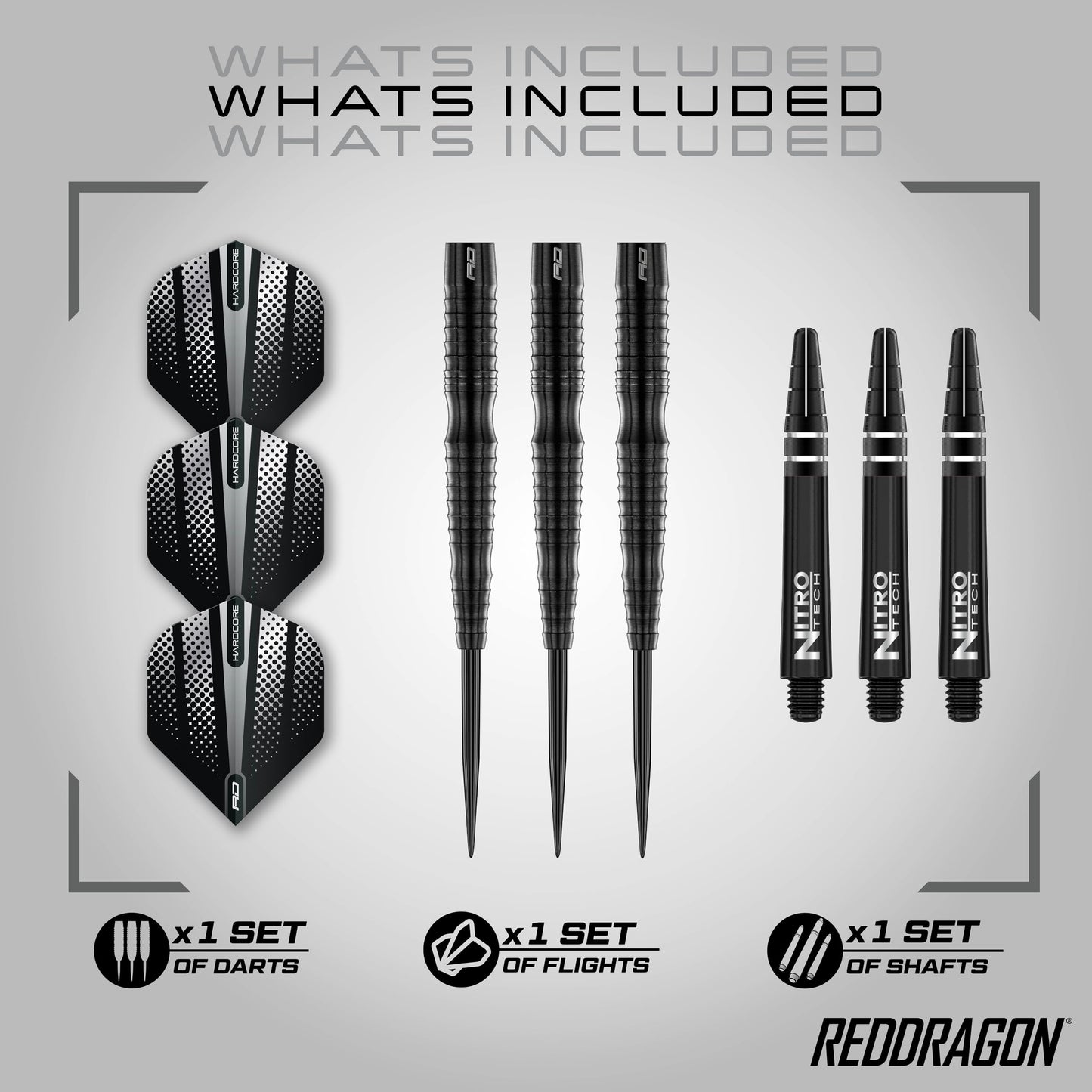 RED DRAGON Razor Edge Extreme 22 Gram Professional Tungsten Darts Set with Flights and Stems