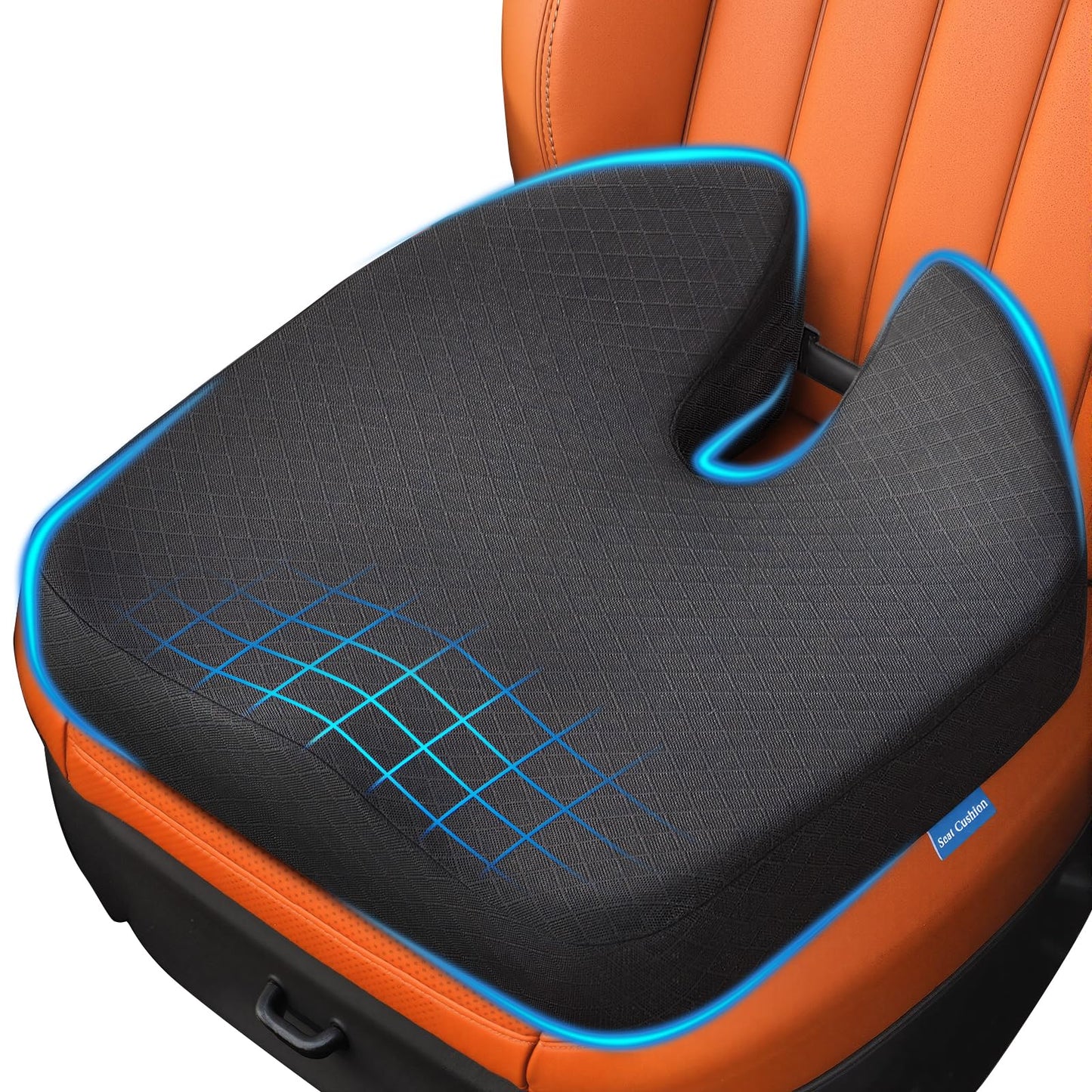 Niceeday Car Seat Cushion for Long Drives – Memory Foam Seat Pad for Lower Back, Height Booster & Posture Support, Universal Cushion for Car, Truck