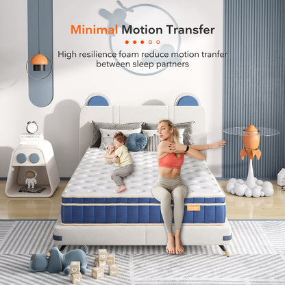 Sweetnight Small Double Mattress 4FT4, 8 Inch Memory Foam Spring Mattress, CertiPUR-US Certified Pocket Sprung Hybrid Mattress