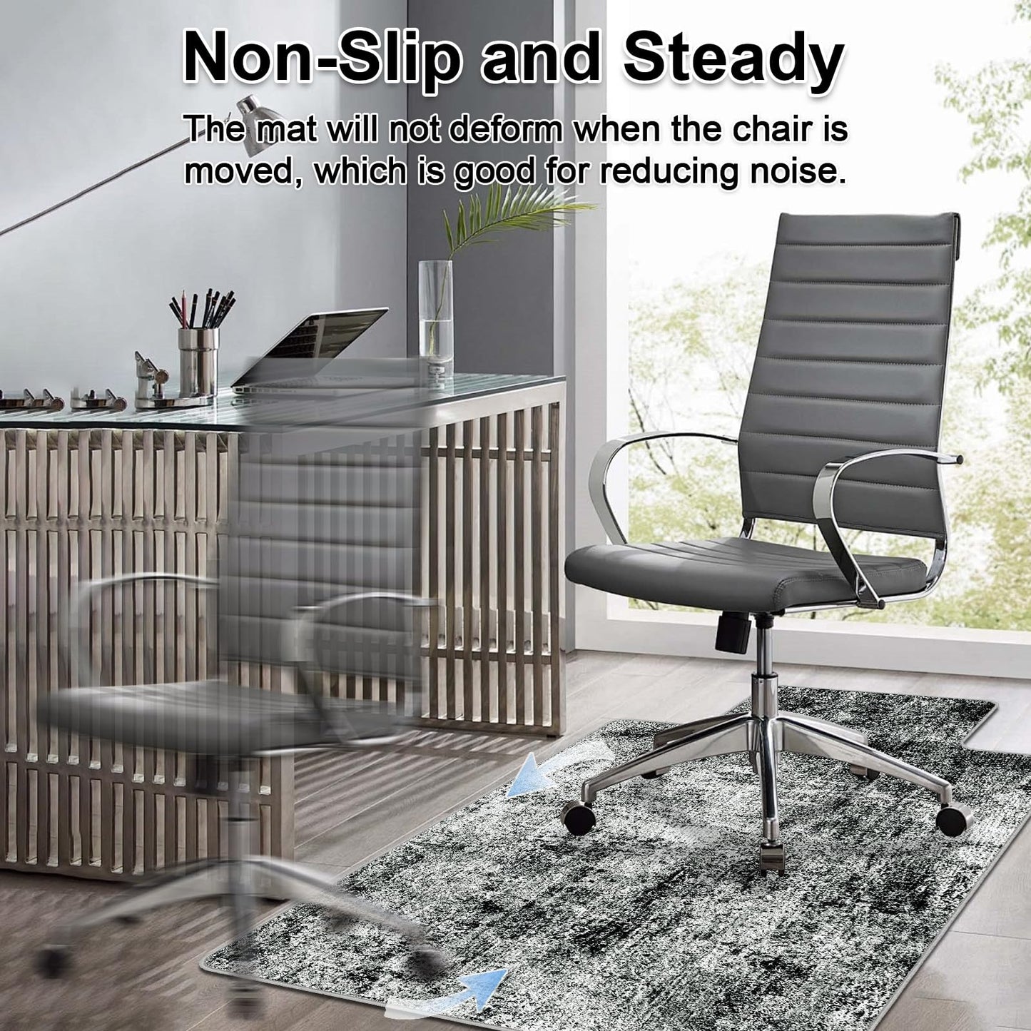 Capslpad Office Chair Mats for Hardwood Floor 90x120cm Non-Slip Modern Abstract Home Multi Purpose Chair Mat Low Pile Floor Protectors Computer Chair