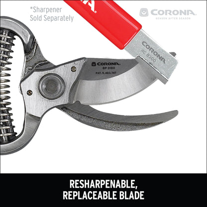 Corona BP 3180D ClassicCUT Forged Bypass Pruner, 1-Inch Cut, Red, 2.54 cm