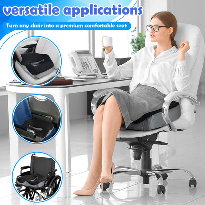 POOTACK Seat Cushion for Coccyx, Memory Foam Seat Cushion Ergonomic, Reduce Sciatica Hemorrhoid Tailbone Back Pain Chair Cushions, Support Seat Pads