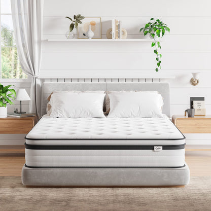 TeQsli Single Mattress 3FT Memory Foam Spring Hybrid Mattress 27CM