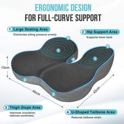 RaMokey Coccyx Cushion for Tailbone Pain, Memory Foam Seat Cushion