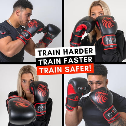Valour Strike Boxing Gloves for Men Women Ladies | Set in Ounce 16oz 14oz 12oz 10oz 8oz for Pro Sparring Kickboxing MMA Muay Thai | EAGLE FORCE CV-10Z
