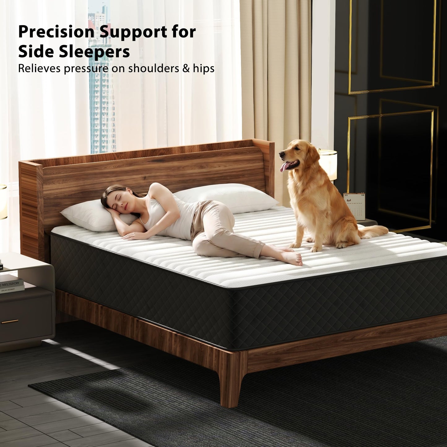 Matoresu Hybrid Double Mattresses Firm 4ft6 (135x190cm) – Extra Firm Support for Back Pain & Side Sleepers
