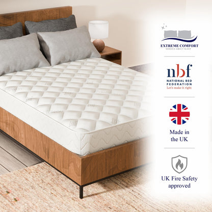 eXtreme comfort ltd Flame Essentials Orthopaedic Small Single Mattress 2’6FT (75x190cm) | Firm Support Foam | Maximum Value All-Foam | 14cm Deep