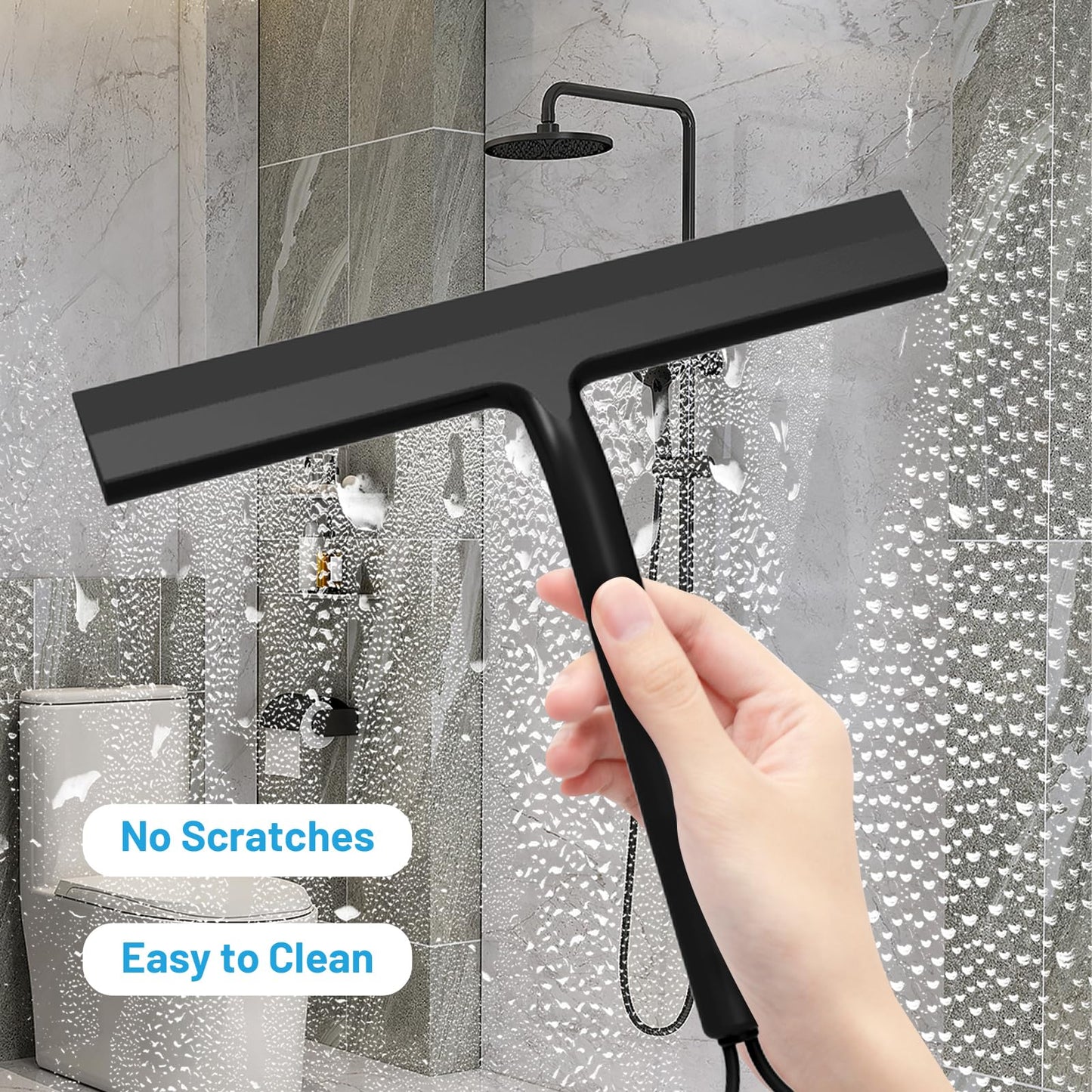 Shower Squeegee, Window Squeegee for Shower Doors with Hook