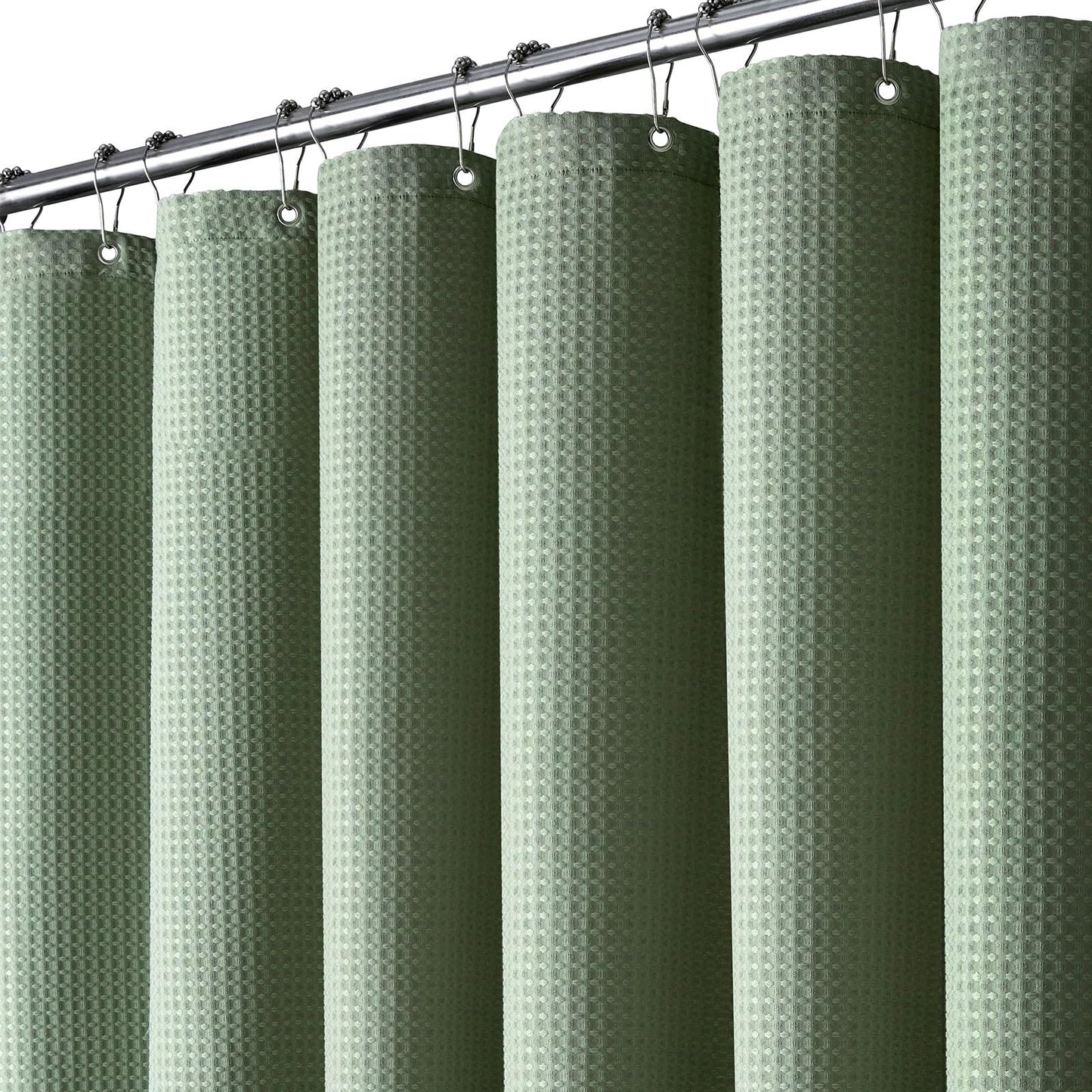 BTTN 182 x 214cm Drop Waffle Shower Curtain, Extra Long Weighted Mould Proof Resistant Shower Curtains, Wet Room Washable Fabric Thick Cloth Hotel