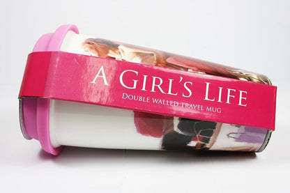 'A Girl's Life' Double Walled Insulation With Silicon Travel Mug