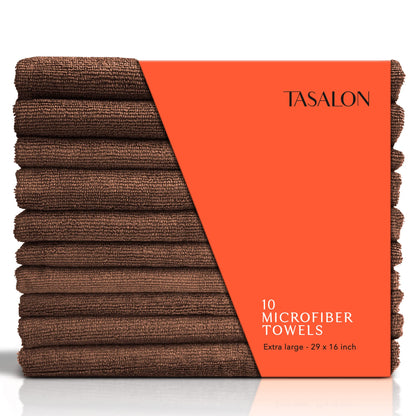 TASALON Microfiber Hair Towel for Salon, 10 Piece Towel Set