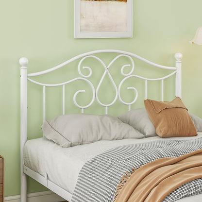 Diahomy 4ft6 Double Bed Frame with Headboard and Footboard Metal Bed Frame Double Mattress Foundation No Box Spring Needed/Easy Assembly/Bedstead