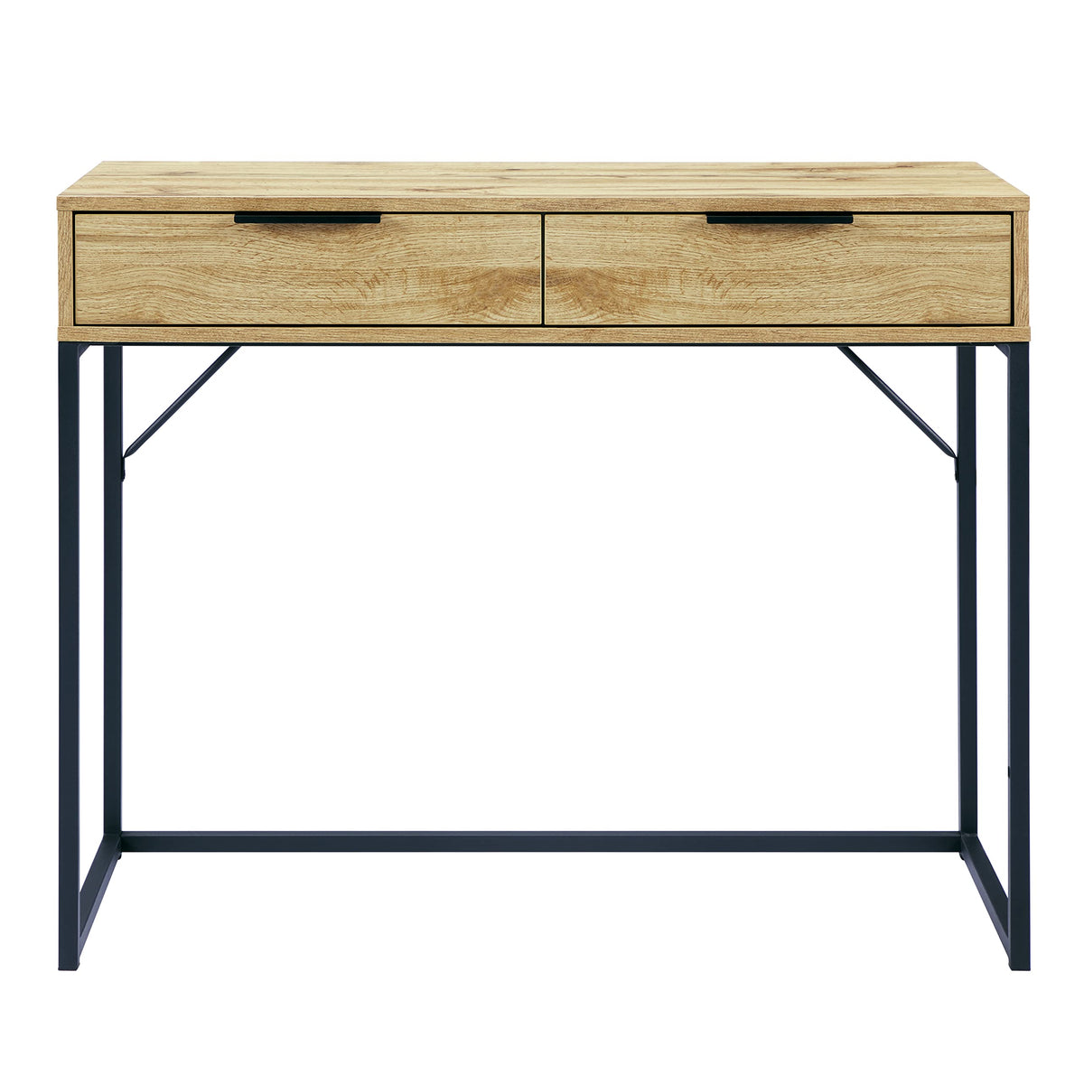 Julian Bowen Bali Dressing Table, 2 Drawer, Light Oak Effect - H80 x W100cm