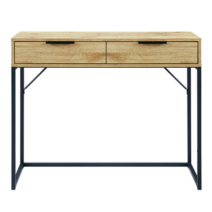 Julian Bowen Bali Dressing Table, 2 Drawer, Light Oak Effect - H80 x W100cm