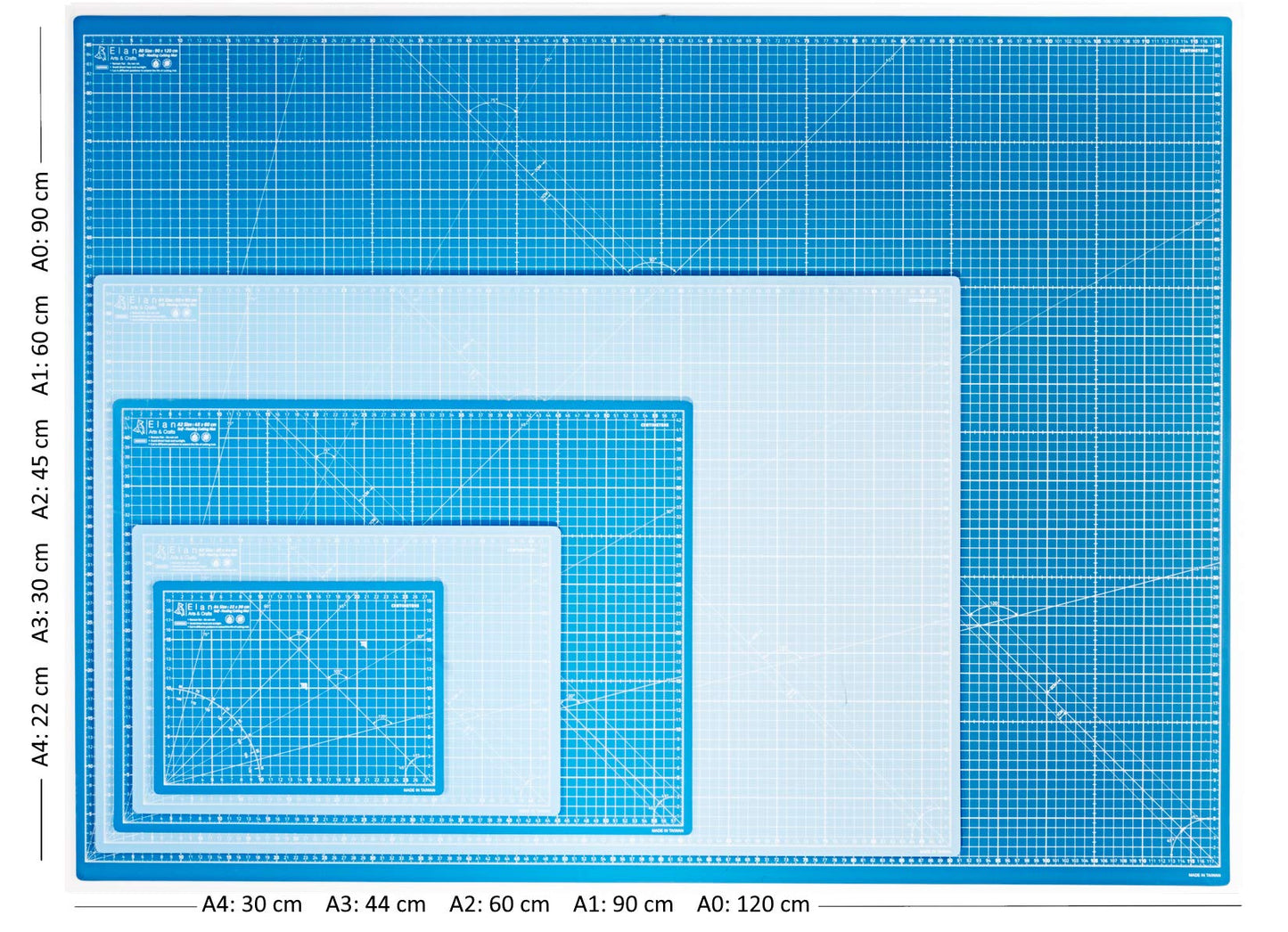 Elan A1 Cutting Mat Blue, 5-Ply Hobby Board for Crafts 90X60 CM, Large Self Healing Cutting Mat A1, Large Craft Board for Sewing & Quilting