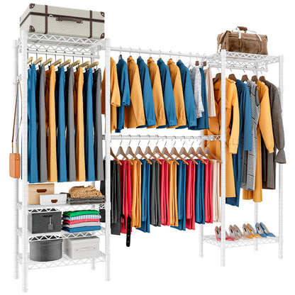 KZOBYD Expandable Clothes Rail Rack, Length 70.2-88.2 inch (White)
