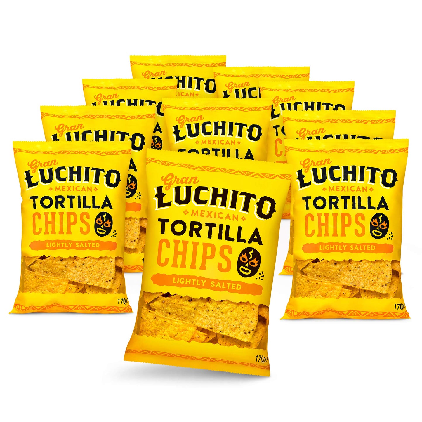 Gran Luchito Mexican Gluten Free Tortilla Chips 170g (Pack of 10) | Lightly Salted | Perfect For Making Nachos