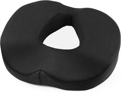 Donut Cushion for Meditation, Hemorrhoids & Postpartum Recovery, Coccyx Cushion for Tailbone Pain Relief, Memory Foam Seat Cushions for Long Sitting