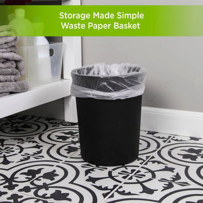 Kenney Storage Made Simple Plastic Waste Basket, Black