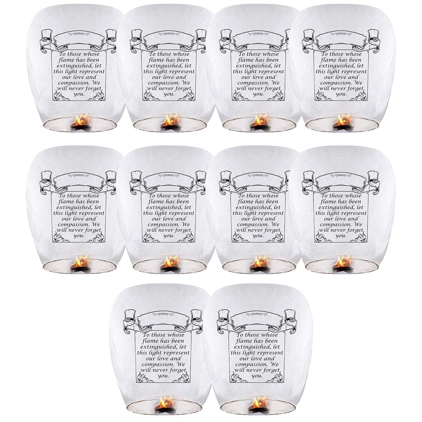 Sky Chinese Lanterns 10Pack Sky Lanterns to Release in Memory Love White Color Large Memorial Paper Lanterns Birthday Wedding Funeral Christmas to