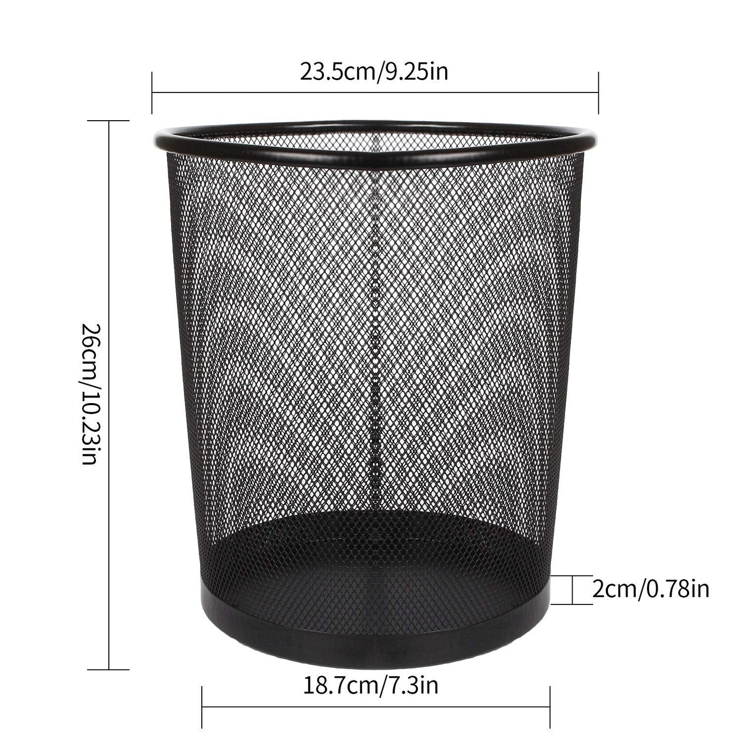 AHUNTTER 3 Pack Mesh Waste Paper Bin 12 Litres Metal Waste Basket Small Trash Can Rubbish Bin for Bedrooms Bathrooms Office Home Kitchens Supplies