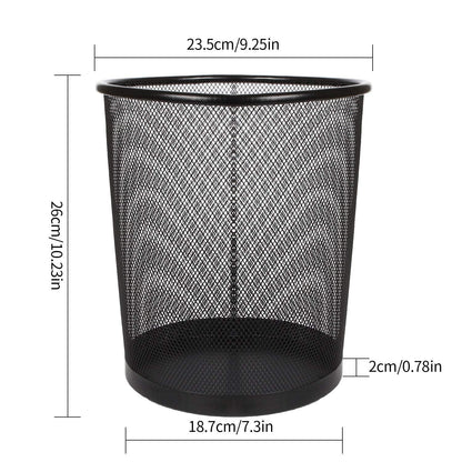 AHUNTTER 3 Pack Mesh Waste Paper Bin 12 Litres Metal Waste Basket Small Trash Can Rubbish Bin for Bedrooms Bathrooms Office Home Kitchens Supplies