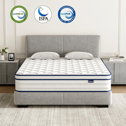 Mellsom Single Mattress, Memory Foam 7-Zone Pocket Spring hybrid Mattress