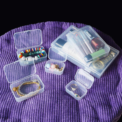 Goodma 36 Pieces Mixed Sizes Rectangular Plastic Organizer Box, Transparent