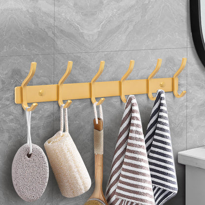 MEIJO Coat Hooks Wall Mounted, Coat Rack Wall Mounted Stainless Steel with 6 Hooks Heavy Duty Coat Hooks for Door, Bedroom, Bathroom, Kitchen