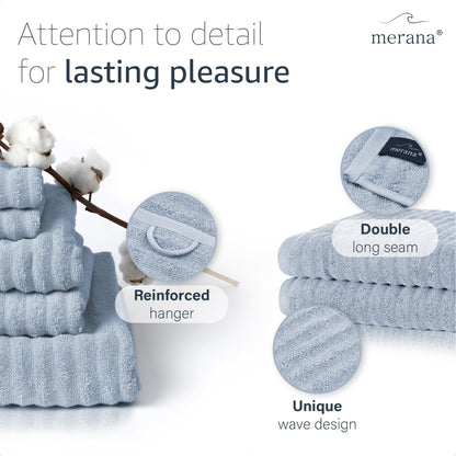 Merana OSLO towel set | quick-drying, soft & lint-free | terry luxury quality | 100% cotton terrycloth | OEKO-TEX | 590 GSM | guest & face towel