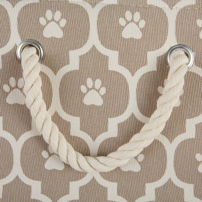 Bone Dry Lattice Paw Print, Cotton, Stone, Medium Rectangle