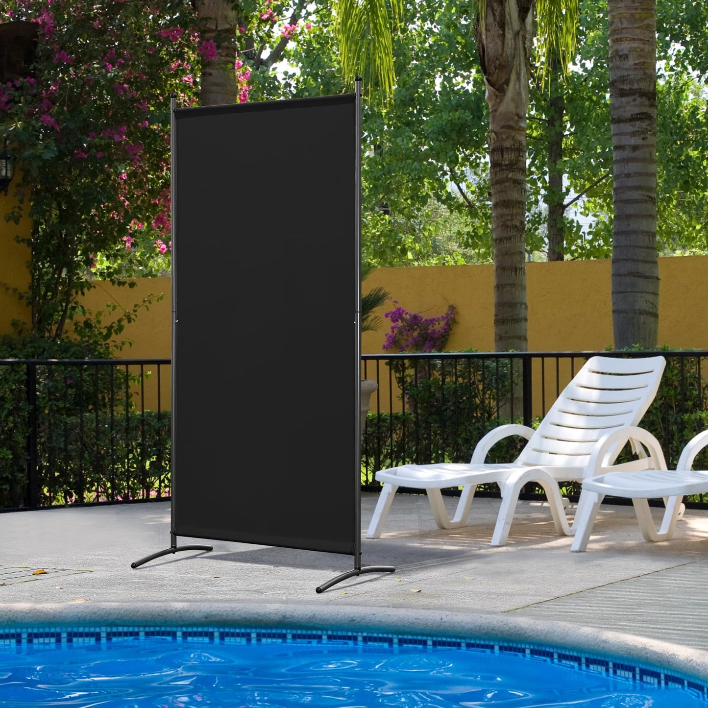 Angel Living 1 Panel Room Divider, Privacy Screen Composed of Polyester Fabric and Sturdy Iron Frame