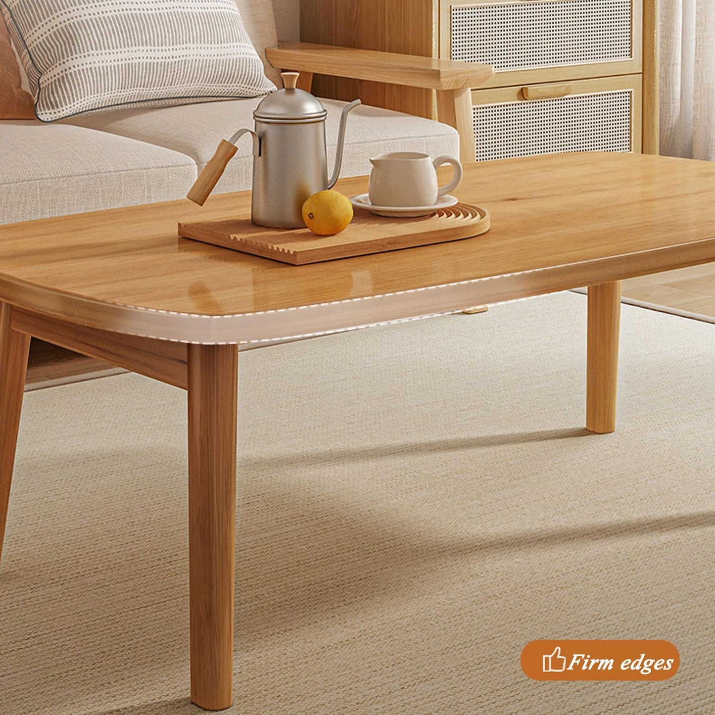 CUEYU Portable Folding Coffee Table Rectangle Small, Floor Sitting Low Table Small Space Minimalist Japanese Tatami Room, for Bedroom, Living room