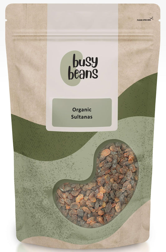 Organic Sun Dried Sultanas - Certified Organic- by Busy Beans Organic (1kg)