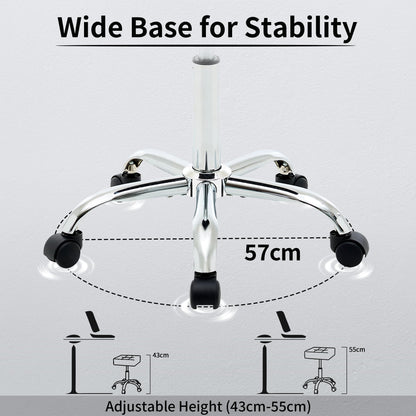 FIRAVOE Adjustable Drafting Stools 43.5–54.5 cm (Saddle Shaped Seat) (136 kg Capacity) Office Stool with Wheels