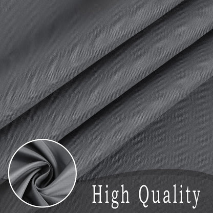 HOMTRYLIC Dark Grey Shower Curtain W200 x L220cm Plain Fabric Shower Curtain for Bathroom Water Repellent Extra Long Bath Shower Curtain Set with 12