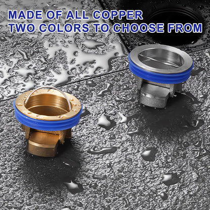 QruiLanTu 2 pieces Shower Floor Waste Backflow Preventer Magnetic Levitation One Way Waste Valve Floor Drain Insert Drain Plug Brass Fast Drainage