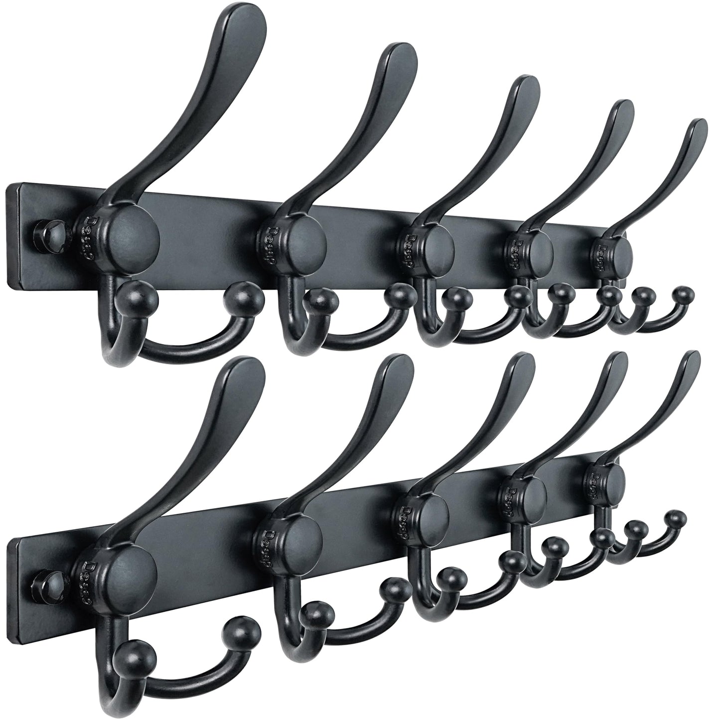 Dseap Coat Rack Wall Mount, Heavy Duty 2.5mm Base vs Flimsy 1mm, Double-Thick Solid Anti-Snap Hooks