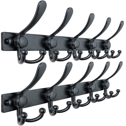 Dseap Coat Rack Wall Mount, Heavy Duty 2.5mm Base vs Flimsy 1mm, Double-Thick Solid Anti-Snap Hooks