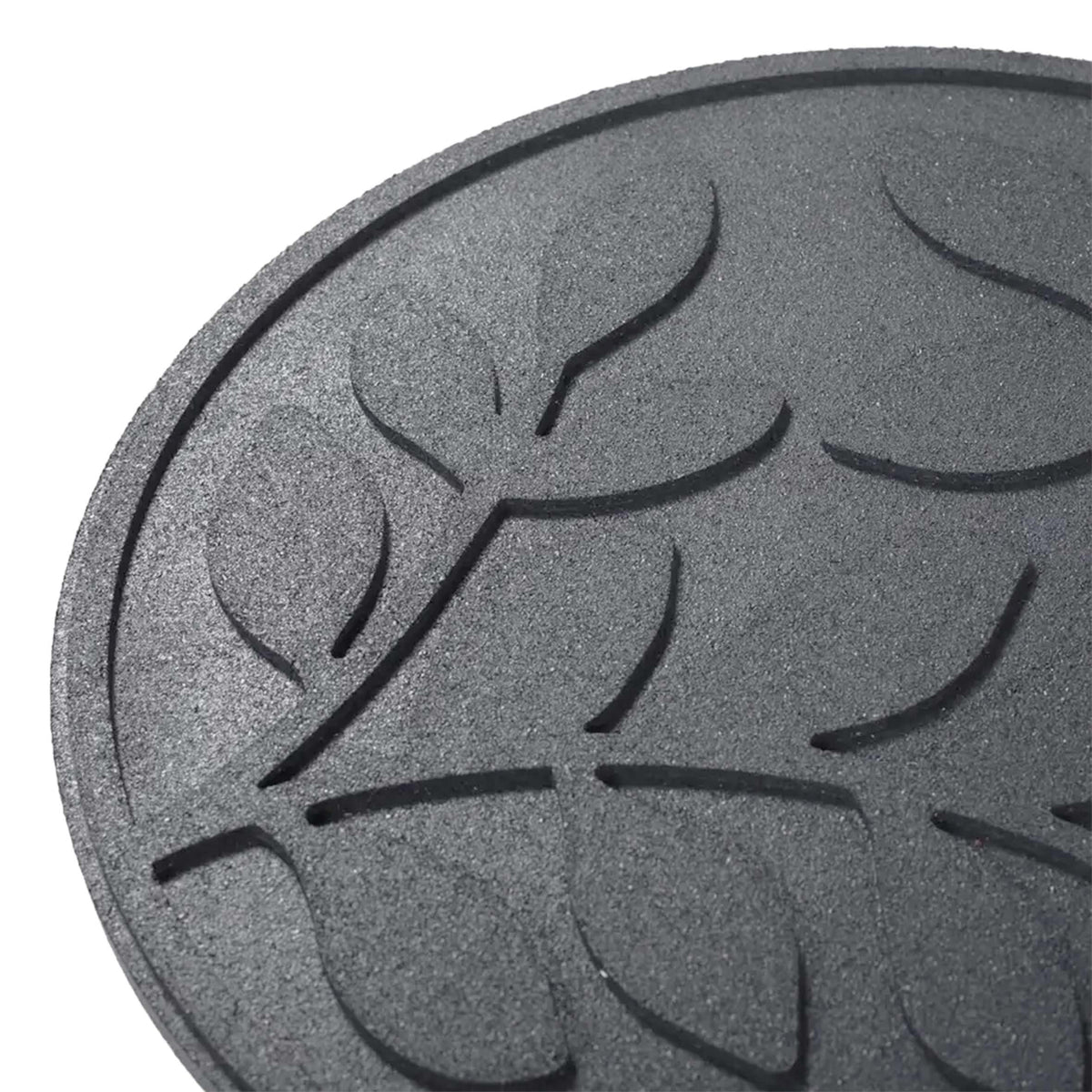 Nicoman Garden Recycled Stepping Stones Scroll with LEAF design, Reversible and Rubber Hard Wearing (Set of 4, Grey)