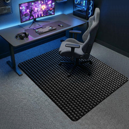 FRUITEAM 114x135cm Rectangular Black Office Chair Mat for Carpet Protector