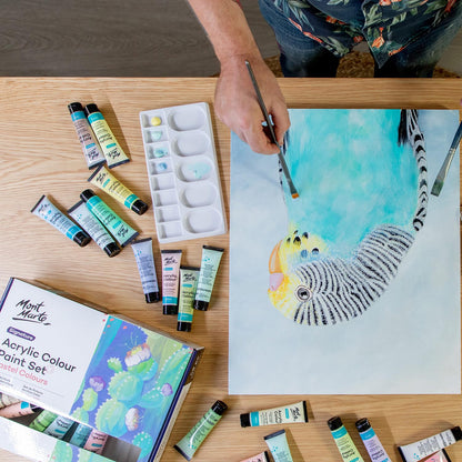 Mont Marte Acrylic Paint Pastel Set  48 x 36ml  Modern Pastel Colours for Canvas, Cardboard, Paper, Leather and more